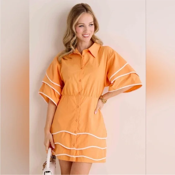 NWT Avara Colleen Orange Dress Size Medium - Picture 4 of 5